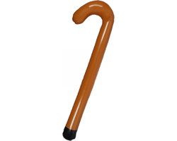 Opblaasbaar - wandelstok - bruin - 90 cm - Abraham/pensioen feestartikel