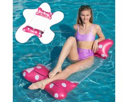 Opblaasbaar Waterbed - Luchtbed Zwembad - Ontspannen in Water - 4-in-1 Functie - Maat L - Rood
