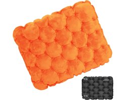Opblaasbaar Zitkussen - Luchtkussen Draagbaar - Comfortabel Zitten - Snel Opgeblazen - 45 x 33 cm - Oranje Zwart