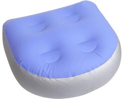 Opblaasbaar zitverhoger, zacht comfortabel spa-zitkussen, opblaasbaar badkussen, antislip, mat, ontspannend rugkussen, hot spring kussen, mat volwassenen en kinderen (blauw)
