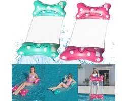 Opblaasbaar zwembad met 2 waterhangmatten - 4-in-1 luchtmatras voor volwassenen en kinderen