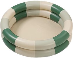 Opblaasbaar zwembad - Opblaasbaar kinderbad voor in de tuin/achtertuin - Groene strepen - Lichtgewicht, gemakkelijk op te blazen - handig op te bergen