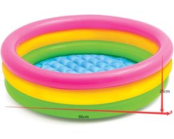 Opblaasbaar zwembad voor zomerplezier- opblaasbaar zwembad met oceaanbal-geschikt voor het hele gezin-bovengronds zwembad voor in de achtertuin (86*25 cm)