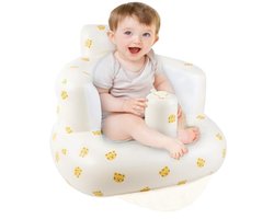 Opblaasbare Babystoel met Rugondersteuning – Tijgerprint – Vanaf 3 maanden – Ingebouwde Pomp – Voor Binnen en Buiten