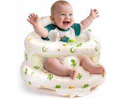 Opblaasbare Babystoel voor 3-36 Maanden - Comfortabele Zitstoel met Ondersteuning, Ideaal voor Voeden en Spelen met Dino Oren