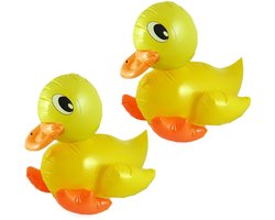 Opblaasbare badeend van 42 cm - 2x - eendjes - geel - pvc - feest decoraties - badeendjes