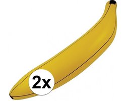 Opblaasbare banaan – geel – 80 cm – opblaas fruit - 2x - tropisch - zwembad/feest - decoratie