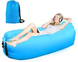 Opblaasbare Bank - Luchtbank Zitzak - Outdoor Ontspanning - Waterdicht Polyester - 200 x 70 cm - Blauw
