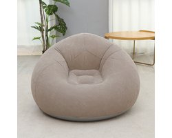 Opblaasbare bank – PVC-fluweelbeklede opblaasbare luie stoel – Zitzak – Ideaal voor in de woonkamer, buiten, op het strand, tijdens het kamperen,multifunctionele relaxstoel