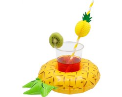 Opblaasbare Bekerhouder Ananas - Drinkhouder Beker Houder Zwembad Jacuzzi Opblaasbaar