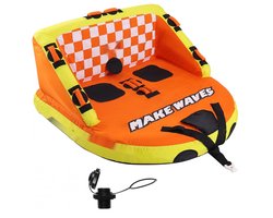 Opblaasbare Boottube - Funtube 1-2 Personen - Rugleuning - Draagvermogen 155 kg - Volledig Nylon Hoes - EVA-Handgrepen - Comfortabele Zitvlakken