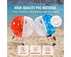 Opblaasbare Bumperbal - Type B - 1.5M Diameter - 0.8mm PVC - Transparant Rood Blauw - Voor Volwassenen En Kinderen