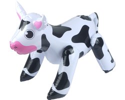 Opblaasbare dieren - Koe - wit/zwart - 53 x 20 cm - pvc kunststof