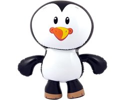 Opblaasbare dieren - Pinguin - wit/zwart - 56 cm - pvc kunststof - decoratie zuidpool/kerst