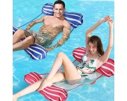 Opblaasbare hangmat 2 stuks waterhangmat - loungestoel zwembad - luchtmatras drijvend water bed - mat zwembad strand drijvend hangmat
