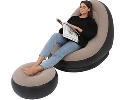 Opblaasbare lounge stoel - comfortabel voor buiten - bruin - PVC