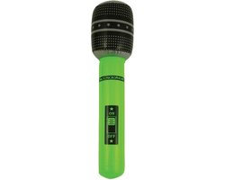 Opblaasbare microfoon - neon groen - 40 cm - opblaas - popster verkleedaccessoires - Speelgoed - Feestartikelen