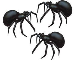 Opblaasbare spin van 91 cm - 3x stuks - zwart - Horror thema of Halloween - feest versieringen