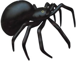 Opblaasbare spin - Zwarte Weduwe - van 88 cm - zwart - Horror thema of Halloween - feest versieringen