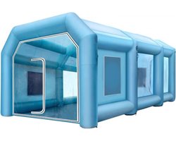 Opblaasbare Spuitcabine 12x5x4m Werktent Verftent van 210D Oxford-stof 0,4mm Pvc met Inflatieventilator en Ventilatieventilator voor het
