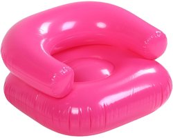 Opblaasbare stoel en bank van zacht PVC, transparant ontwerp voor woonkamer, slaapkamer en feest (roze)
