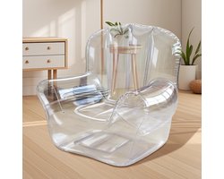Opblaasbare Stoel - Luchtbank - Ontspanning Buiten - Verstevigd PVC - 100x95x90cm - Transparant