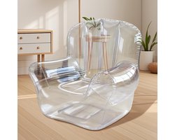 Opblaasbare Stoel - Luchtbank Sofa - Ontspanning Buiten - Verstevigd PVC Materiaal - 100x95x90 cm - Transparant
