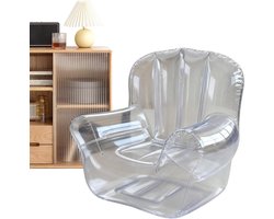 Opblaasbare Stoel - Luchtbank Zetel - Ontspannen Buiten - Verdikte PVC Constructie - 100x95x90cm - Transparant