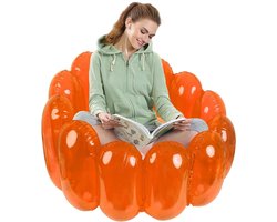 Opblaasbare Stoel - Opblaasbank Loungestoel - Feestdecoratie Zitten - Doorzichtig Jelly Design - 75x56 cm - Oranje