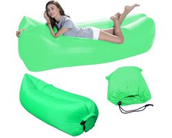 Opblaasbare strand lounge zak groen- Draagbare Lazy Sofa Zitzak en Luchtbed – Perfect voor Camping en strand – ligbed - vakantie - strand vakantie – handheld – makkelijk meenemen – relaxen – stand liggen – zonnen