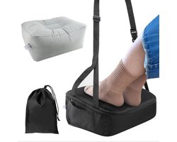 Opblaasbare Voetensteun voor Reis - Verstelbare Hangmat voor Vliegtuig en Bureau