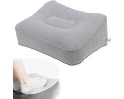 Opblaasbare voetensteun voor reizen - geschik voor onderweg - grijs - PVC