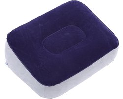 Opblaasbare Voetsteun - Reisvoetenbank Kussen - Voeten Ontspannen - Huidvriendelijk Gevlokt PVC - 38x29x5 cm - Grijs
