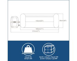 Opblaasbare Whirlpool 7 Personen – HomeByNicole San Francisco Smart HydroJet Spa 230x230 cm – 180 AirJets + HydroJets – WiFi App Besturing – LED Verlichting – Verwarming tot 40°C – Outdoor & Indoor Jacuzzi – Vierkant Design