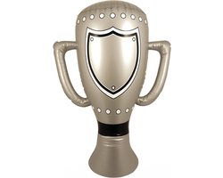 Opblaasbare winnaars trofee - 60 cm - zilver - Feestartikelen voor supporters - bokaal