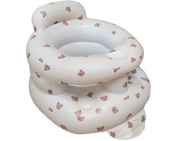Opblaasstoel Baby Teddybeer - Opblaasbare Baby Stoel - Zelfopblazend Kinderzitje voor baby´s vanaf 4 maanden - Zacht en Veilig Baby Stoeltje - Ideaal voor thuis, Vakantie & Bezoek - Babystoel - Baby Zitje - Kraamcadeau