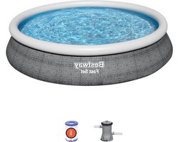 Opblaaszwembad - Grijze Pool - Zomerse Ontspanning - Eenvoudig Op te Zetten - 457 x 84 cm - Grijs
