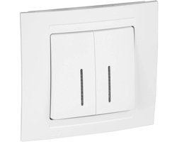 Opbouwschakelaar met LED - Wandschakelaar - Verlichting Bediening - Voorgemonteerd All-In-One - 82 x 9 x 5 cm - Zuiver Wit