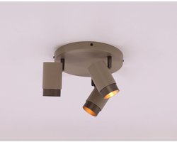 Opbouwspot cacao zand taupe - 3lichts rond - - LED GU10 - 22cm breed