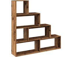 Open Boekenkast Industrieel met Vakken - Wandkast en Roomdivider - Hout Oud Hout