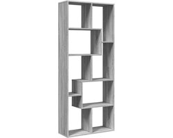 Open Boekenkast met 8 Vakken - Roomdivider & Kast - 162 cm Hoog - Sonoma Eikenlook