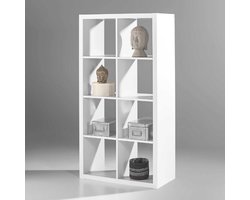 Open Boekenkast Style | 77 X 38 X 147 Cm | Wit - Emob - Boekenkast - Wit - MDF