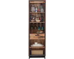 Open kast Delano met lade - hout/antraciet - Emob - Hoge kasten - Bruin - Spaanplaat - Hoge kasten -