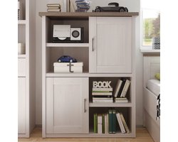 Open kast Larnaca 106cm met 2 deuren - wit - Emob - Buffetkast - Wit - Spaanplaat