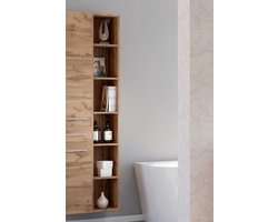 Open kolomkast Sefa hoog 25cm - wotan eik - Held - Stellingkast badkamer - Bruin - Spaanplaat