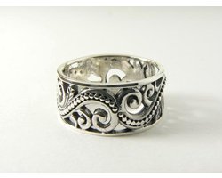 Opengewerkte zilveren ring - maat 20