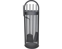 Openhaard set 5 delig zwart – Haardset – Openhaardset – Open haard gereedschaap – Inclusief pook, schep, bezem, grijper