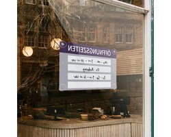 Openingstijden bord van acrylglas - Herbruikbaar open-gesloten bord met zuignappen voor glazen deuren en ramen, schrijfbaar en ideaal voor winkels en restaurants