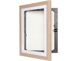 Openklapbare A4 Fotolijst voor 50 tekeningen of foto's | Licht Hout