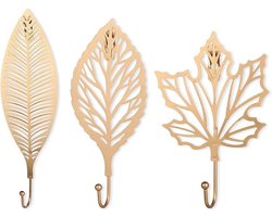 Ophang haak - decoratieve haak - 3 stuks - klevende haken - Geschikt Voor de jas Bladeren Gietijzeren decoratieve wandhaken Gordijnbinders Wandhaken - Geschikt Voor het ophangen van sleutels Handdoeken Jas in de badkamer